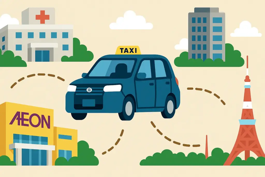 昼日勤タクシーの午前中に多い乗車パターン(病院・役所・観光・買い物)